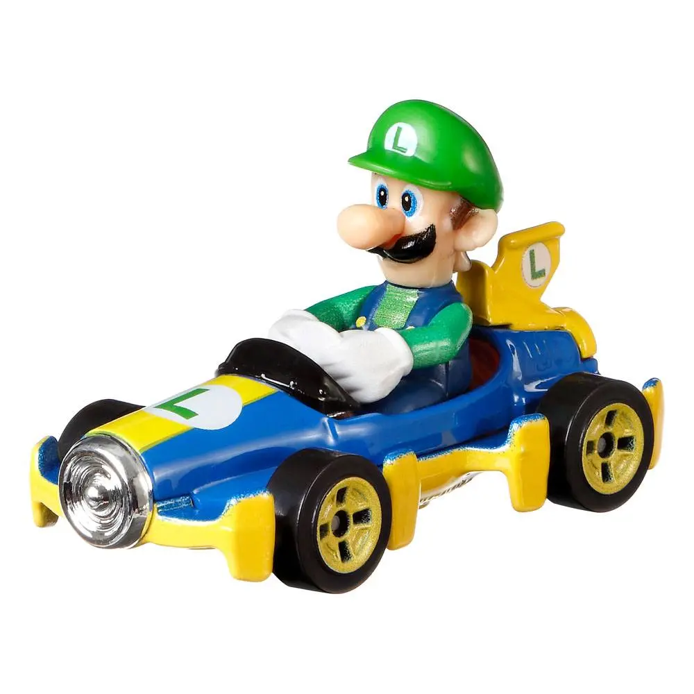 Mario Kart Hot Wheels Diecast Vehicle 1/64 Luigi (Mach 8) 8 cm product photo