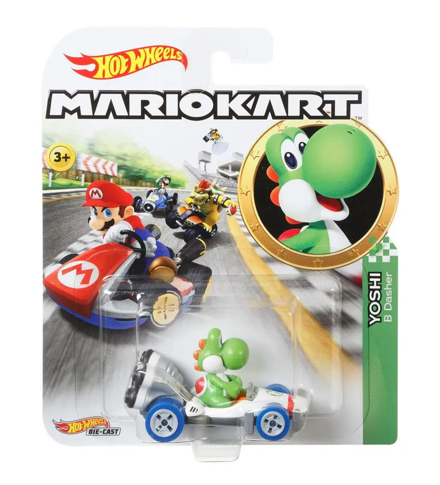 Mario Kart Hot Wheels Diecast Vehicle 1/64 Yoshi (B Dasher) 8 cm product photo
