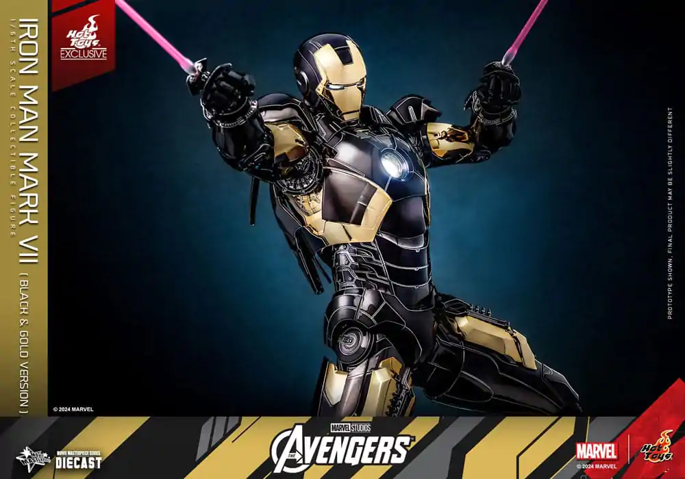 Marvel&#039;s The Avengers Diecast Movie Masterpiece Action Figure 1/6 Iron Man Mark VII (Black &amp; Gold Version) 32 cm product photo
