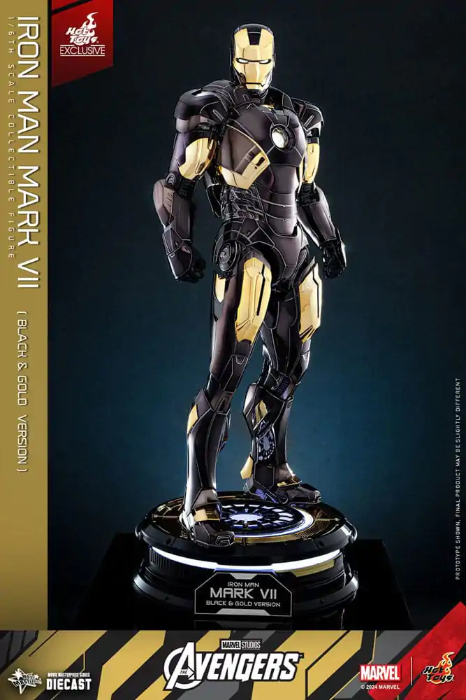 Marvel&#039;s The Avengers Diecast Movie Masterpiece Action Figure 1/6 Iron Man Mark VII (Black &amp; Gold Version) 32 cm product photo