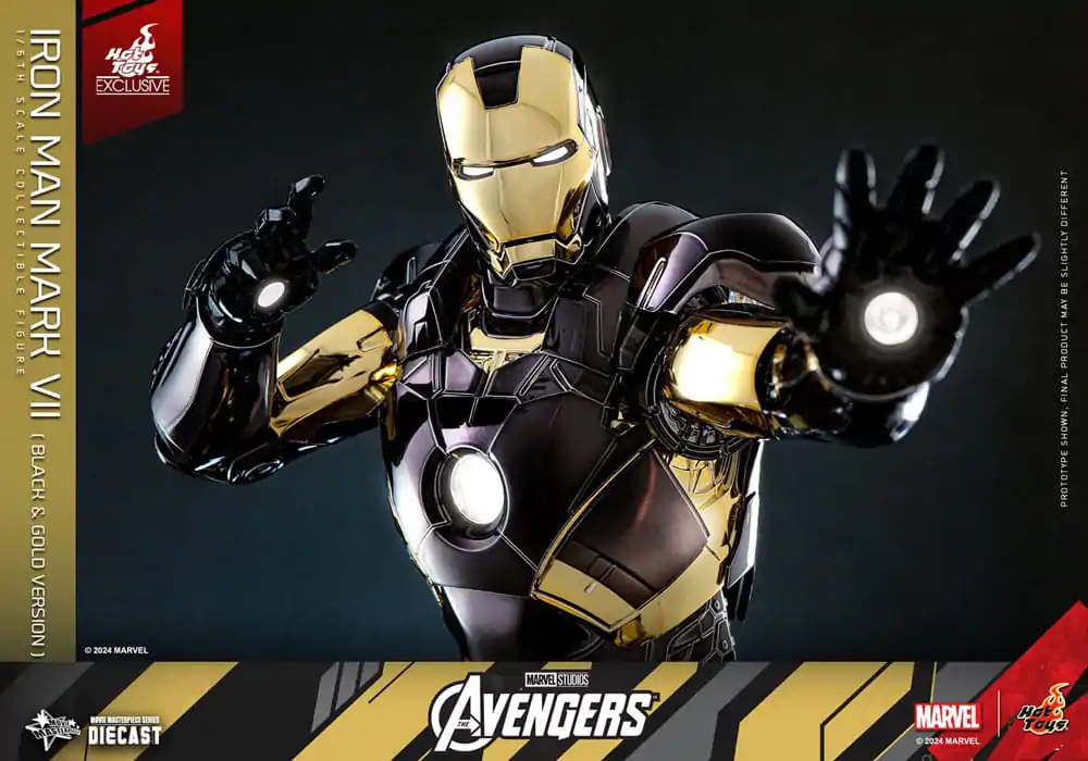 Marvel&#039;s The Avengers Diecast Movie Masterpiece Action Figure 1/6 Iron Man Mark VII (Black &amp; Gold Version) 32 cm product photo