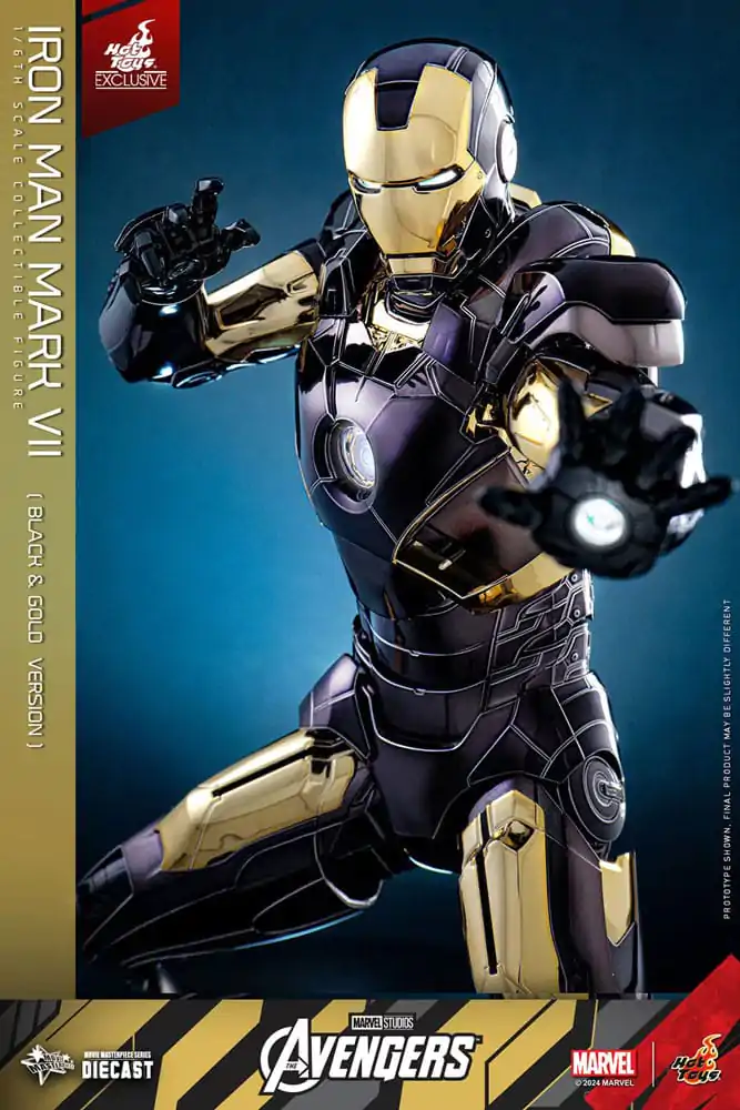 Marvel&#039;s The Avengers Diecast Movie Masterpiece Action Figure 1/6 Iron Man Mark VII (Black &amp; Gold Version) 32 cm product photo