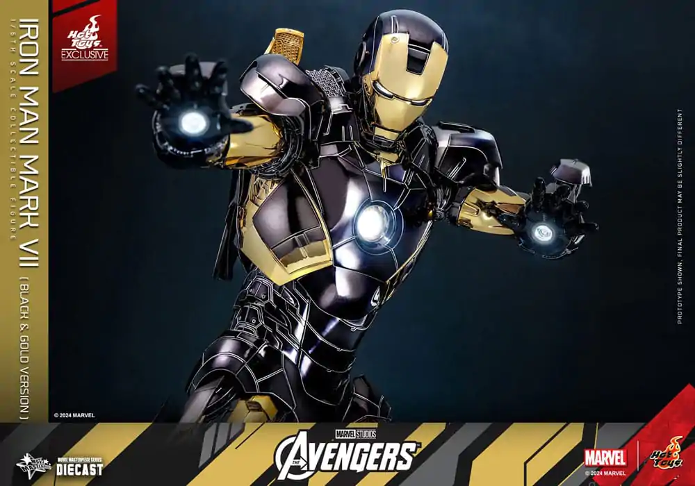 Marvel&#039;s The Avengers Diecast Movie Masterpiece Action Figure 1/6 Iron Man Mark VII (Black &amp; Gold Version) 32 cm product photo