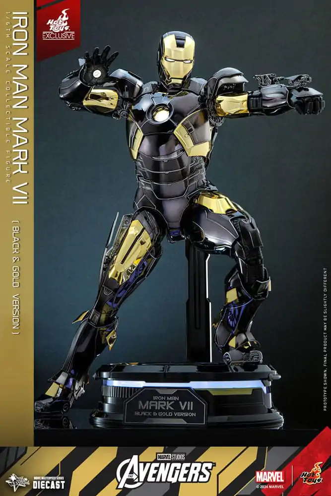 Marvel&#039;s The Avengers Diecast Movie Masterpiece Action Figure 1/6 Iron Man Mark VII (Black &amp; Gold Version) 32 cm product photo