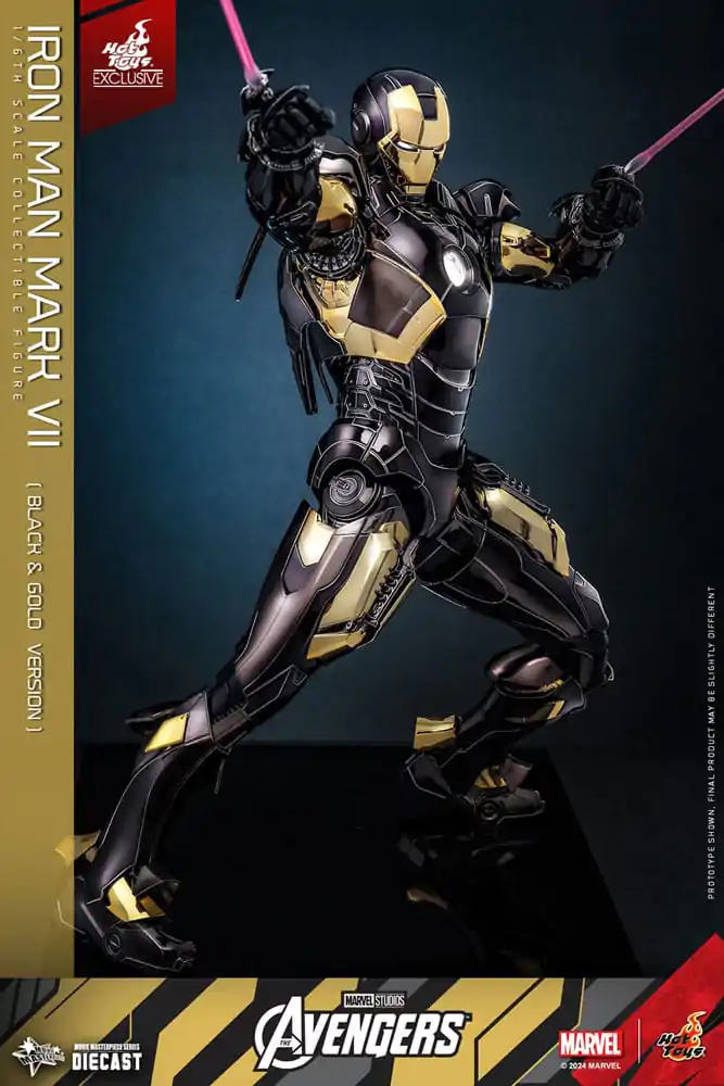 Marvel&#039;s The Avengers Diecast Movie Masterpiece Action Figure 1/6 Iron Man Mark VII (Black &amp; Gold Version) 32 cm product photo