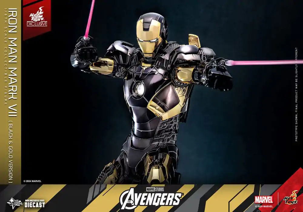 Marvel&#039;s The Avengers Diecast Movie Masterpiece Action Figure 1/6 Iron Man Mark VII (Black &amp; Gold Version) 32 cm product photo
