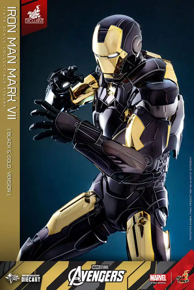 Marvel&#039;s The Avengers Diecast Movie Masterpiece Action Figure 1/6 Iron Man Mark VII (Black &amp; Gold Version) 32 cm product photo