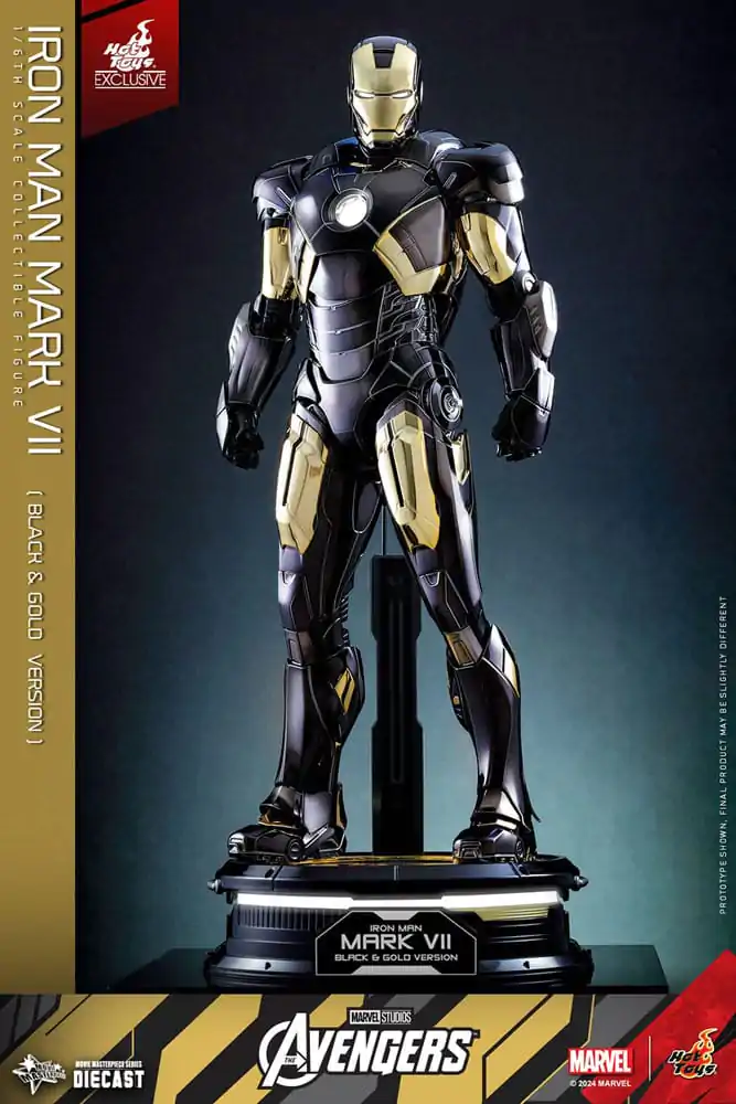 Marvel&#039;s The Avengers Diecast Movie Masterpiece Action Figure 1/6 Iron Man Mark VII (Black &amp; Gold Version) 32 cm product photo
