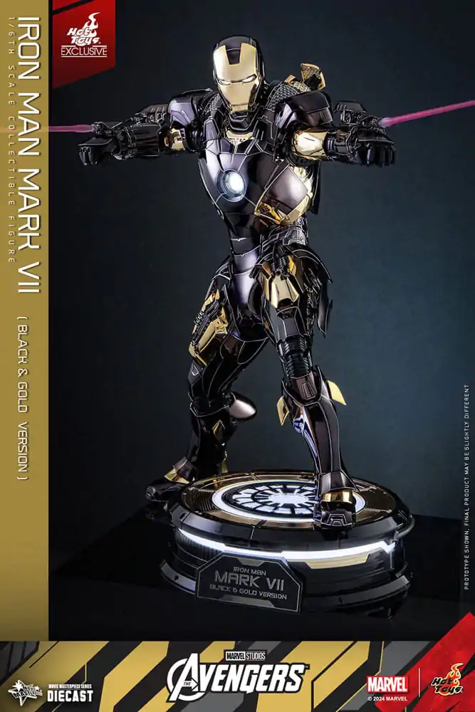 Marvel&#039;s The Avengers Diecast Movie Masterpiece Action Figure 1/6 Iron Man Mark VII (Black &amp; Gold Version) 32 cm product photo