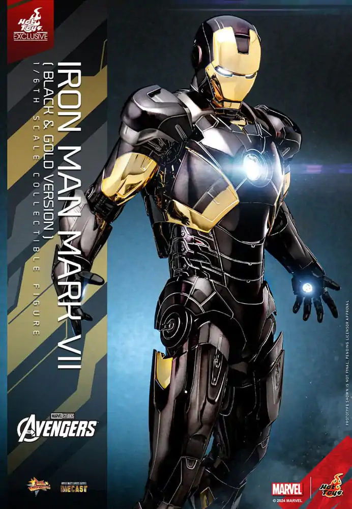 Marvel&#039;s The Avengers Diecast Movie Masterpiece Action Figure 1/6 Iron Man Mark VII (Black &amp; Gold Version) 32 cm product photo