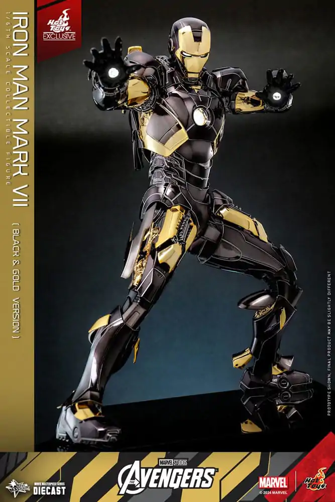 Marvel&#039;s The Avengers Diecast Movie Masterpiece Action Figure 1/6 Iron Man Mark VII (Black &amp; Gold Version) 32 cm product photo