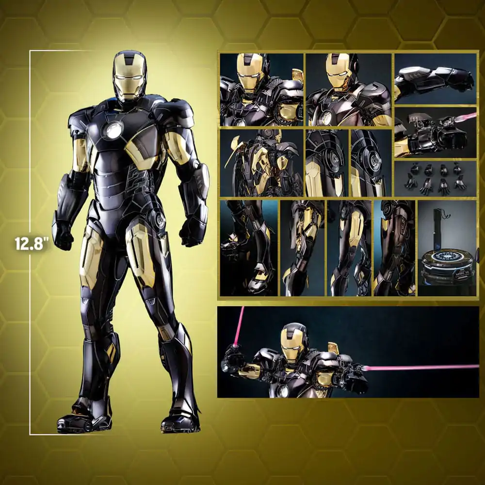 Marvel&#039;s The Avengers Diecast Movie Masterpiece Action Figure 1/6 Iron Man Mark VII (Black &amp; Gold Version) 32 cm product photo
