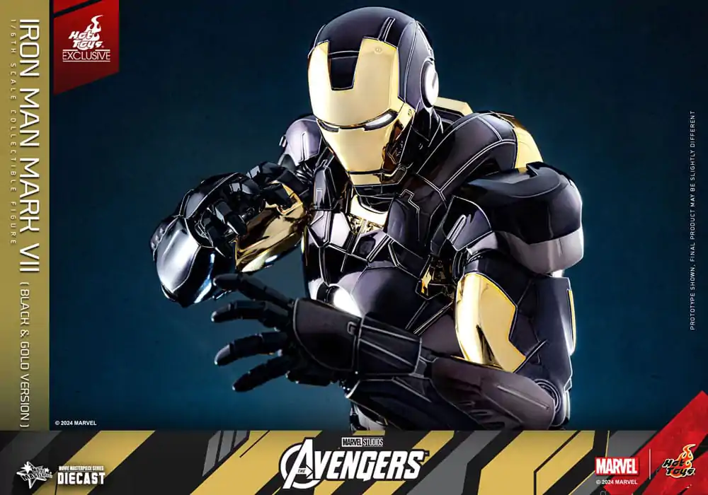 Marvel&#039;s The Avengers Diecast Movie Masterpiece Action Figure 1/6 Iron Man Mark VII (Black &amp; Gold Version) 32 cm product photo