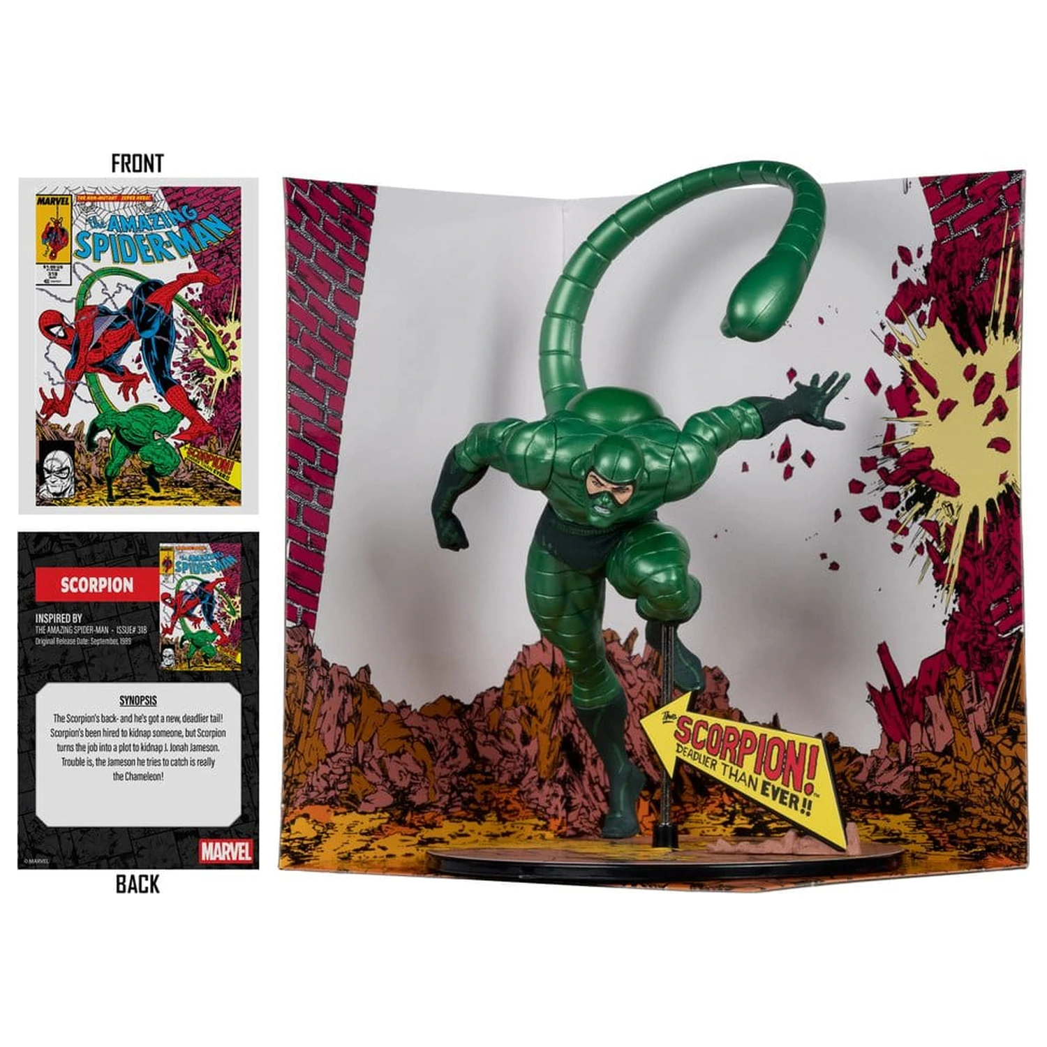Marvel PVC Statue 1/10 Scorpion (Metallic) (The Amazing Spider-Man #318) (Gold Label) 18 cm product photo