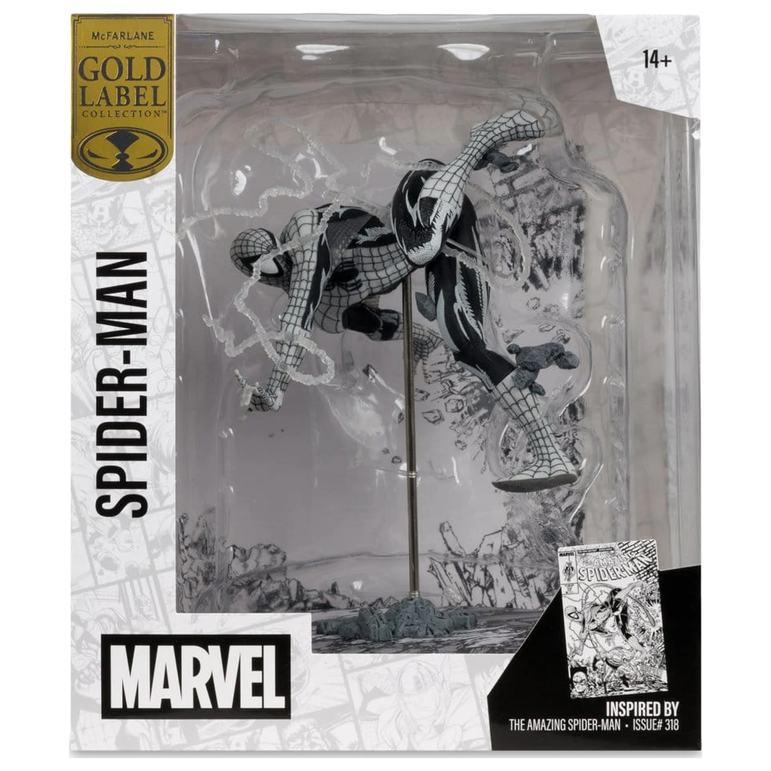 Marvel PVC Statue 1/10 Spider-Man (Line Art) (The Amazing Spider-Man #318) (Gold Label) 17 cm product photo