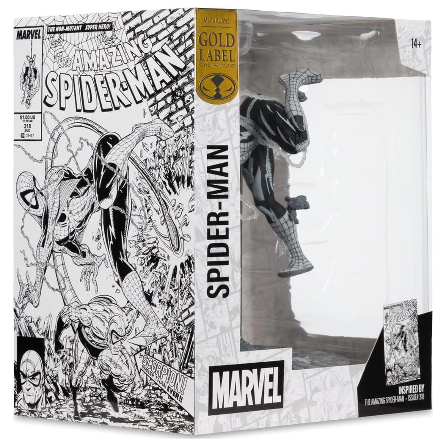 Marvel PVC Statue 1/10 Spider-Man (Line Art) (The Amazing Spider-Man #318) (Gold Label) 17 cm product photo