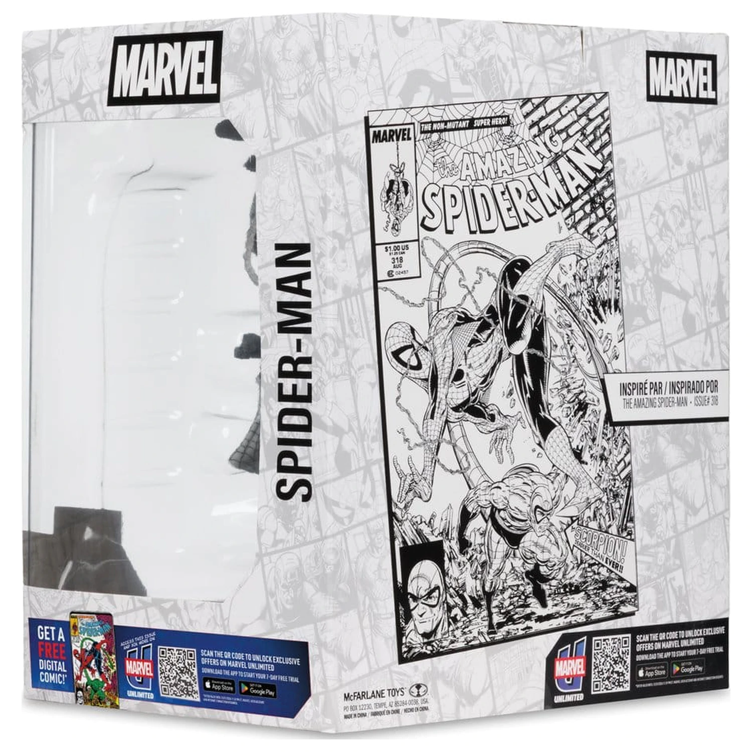 Marvel PVC Statue 1/10 Spider-Man (Line Art) (The Amazing Spider-Man #318) (Gold Label) 17 cm product photo
