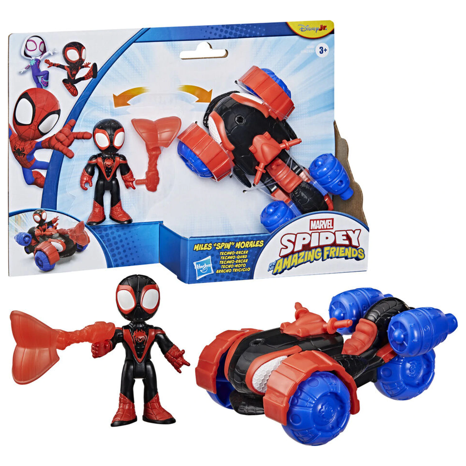 Marvel And His Awesome Friends Spidey Miles Morales figure and vehicle product photo