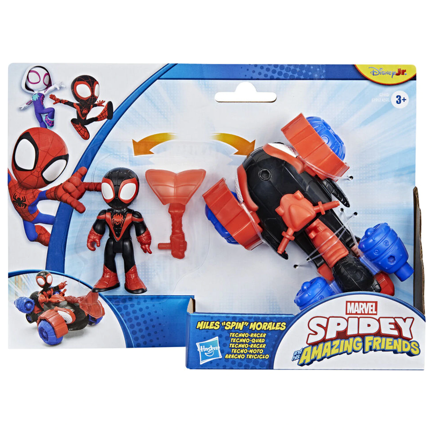 Marvel And His Awesome Friends Spidey Miles Morales figure and vehicle product photo