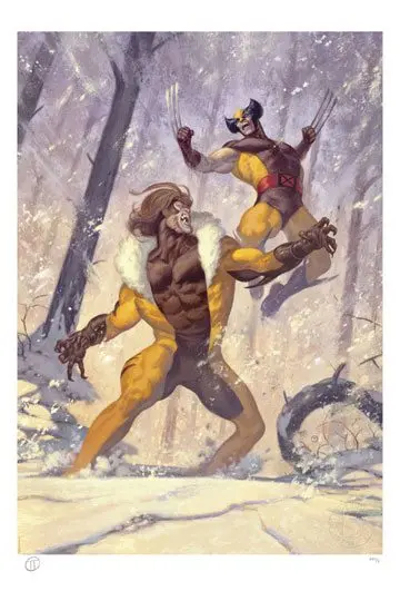 Marvel Art Print Wolverine vs Sabretooth 46 x 61 cm - unframed product photo
