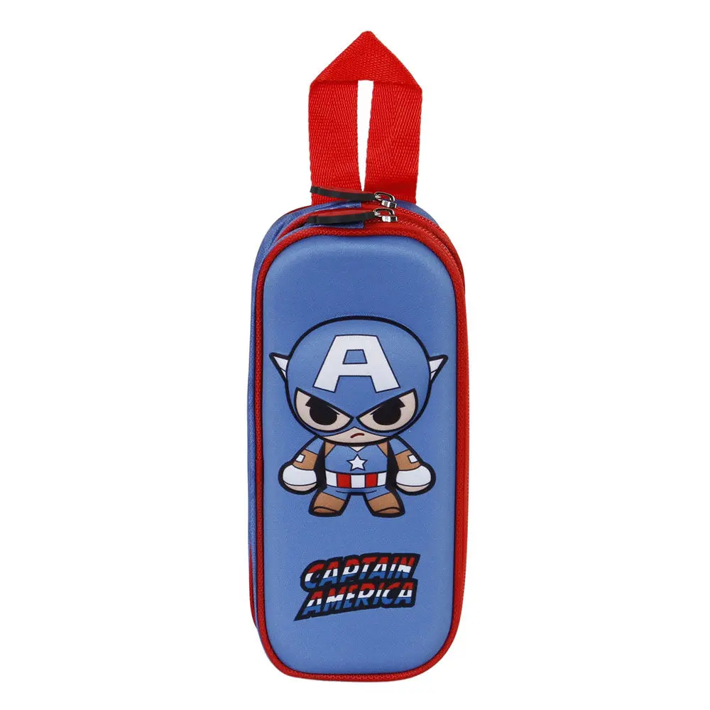 Marvel Avengers Captain America Bobblehead 3D double pencil case product photo