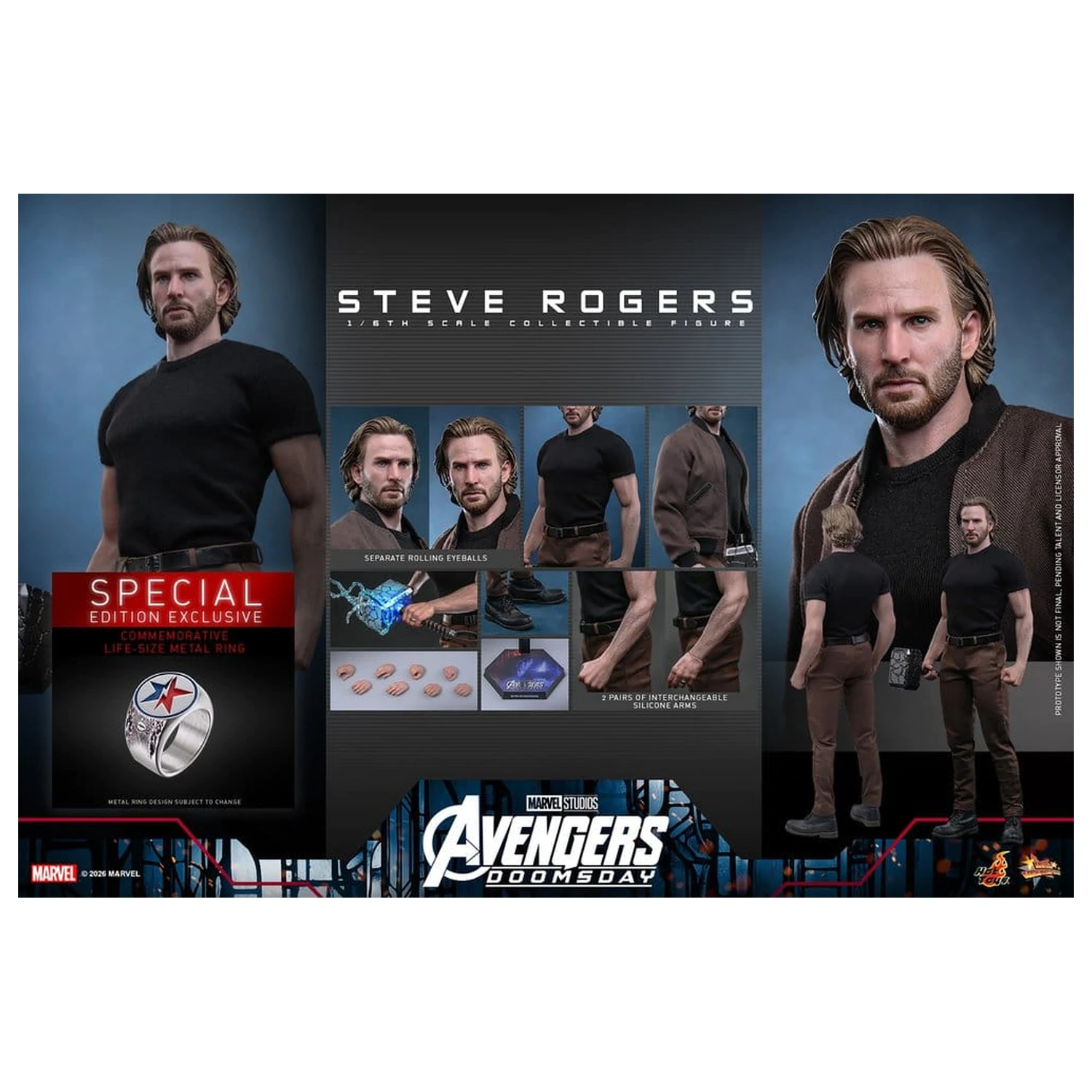 Marvel Avengers: Doomsday Movie Masterpiece Action Figure 1/6 Steve Rogers (Deluxe Version) 31 cm product photo