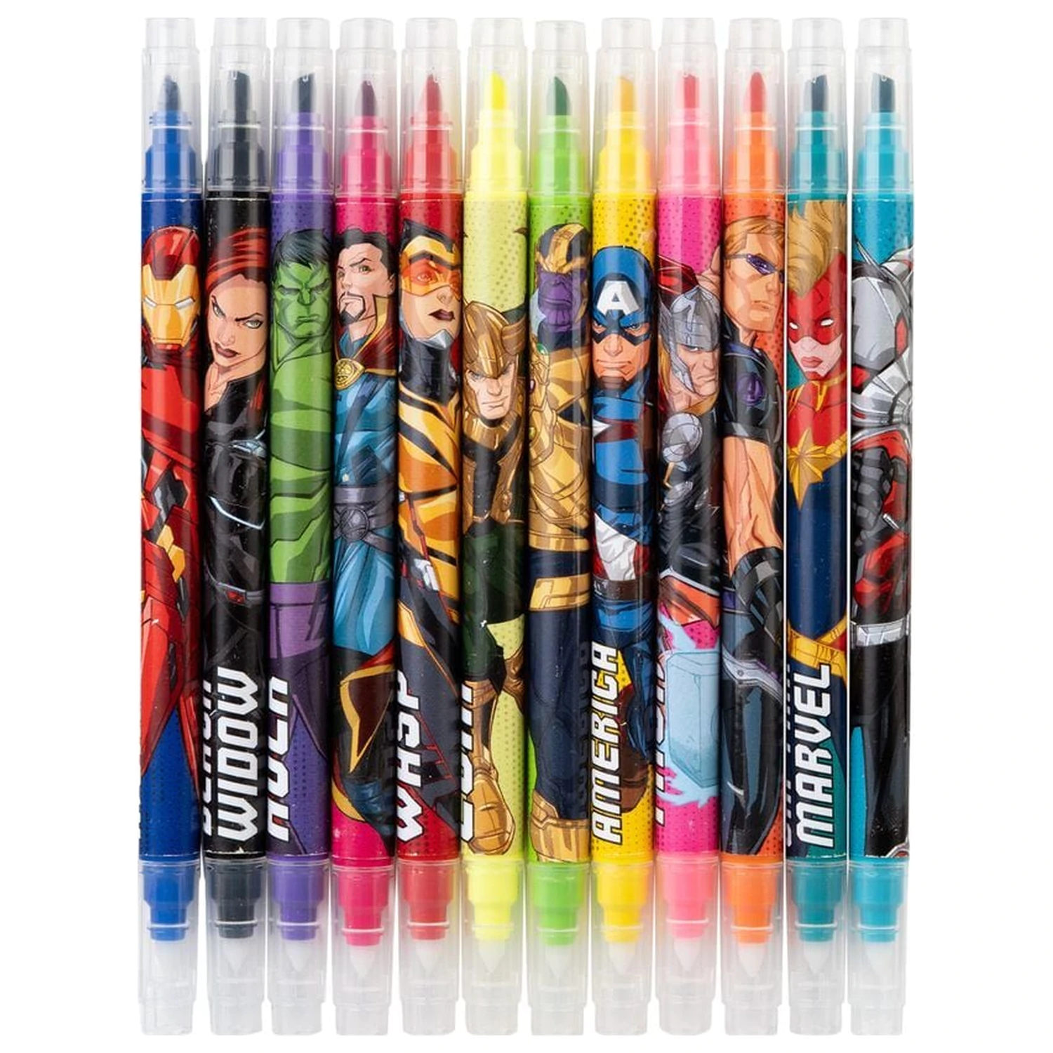Marvel Avengers 12 erasable markers pack product photo