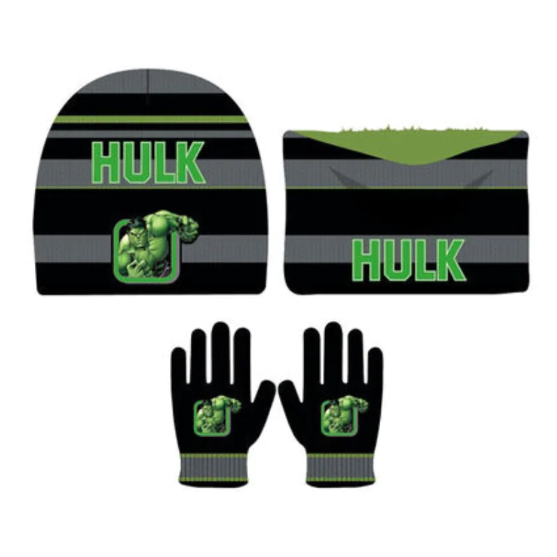 Marvel Avengers Hulk kids hat, snood and gloves set product photo