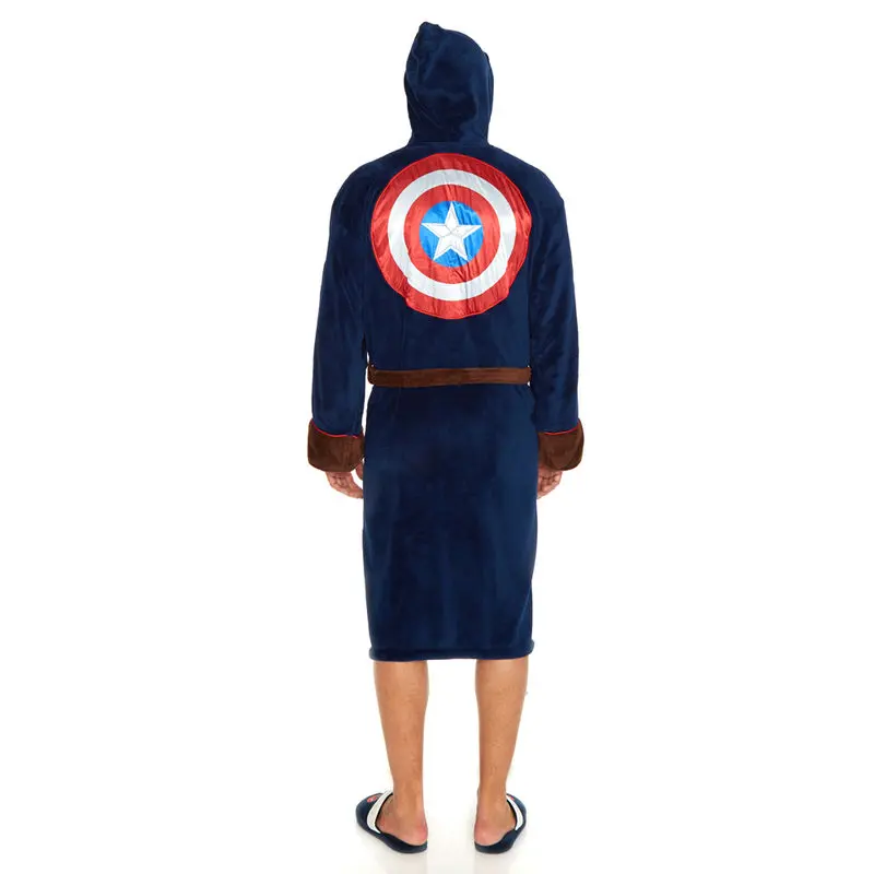 Marvel Avengers Infinity War Captain America mens fleece bathrobe product photo