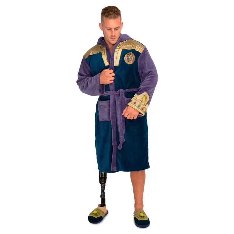 Marvel Avengers Infinity War Thanos mens fleece bathrobe product photo