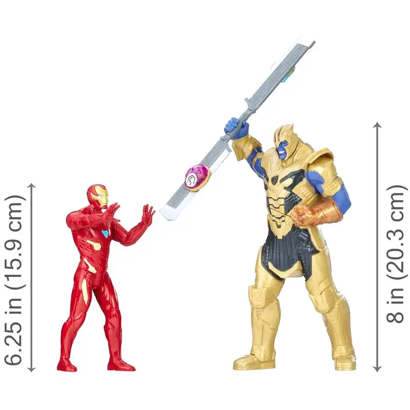 Spanish Marvel Avengers Iron Man vs Thanos set 2 figures product photo