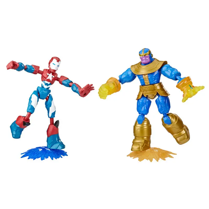 Marvel Avengers Iron Patriot vs Thanos Bend and Flex set 2 figures 15cm product photo