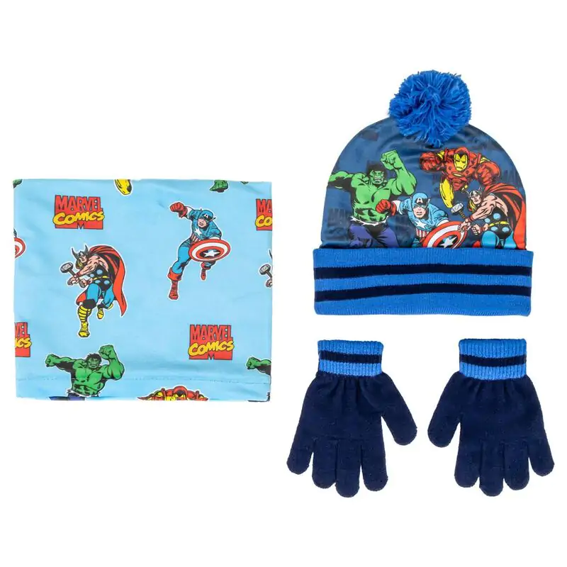 Marvel Avengers winter set snood hat gloves product photo