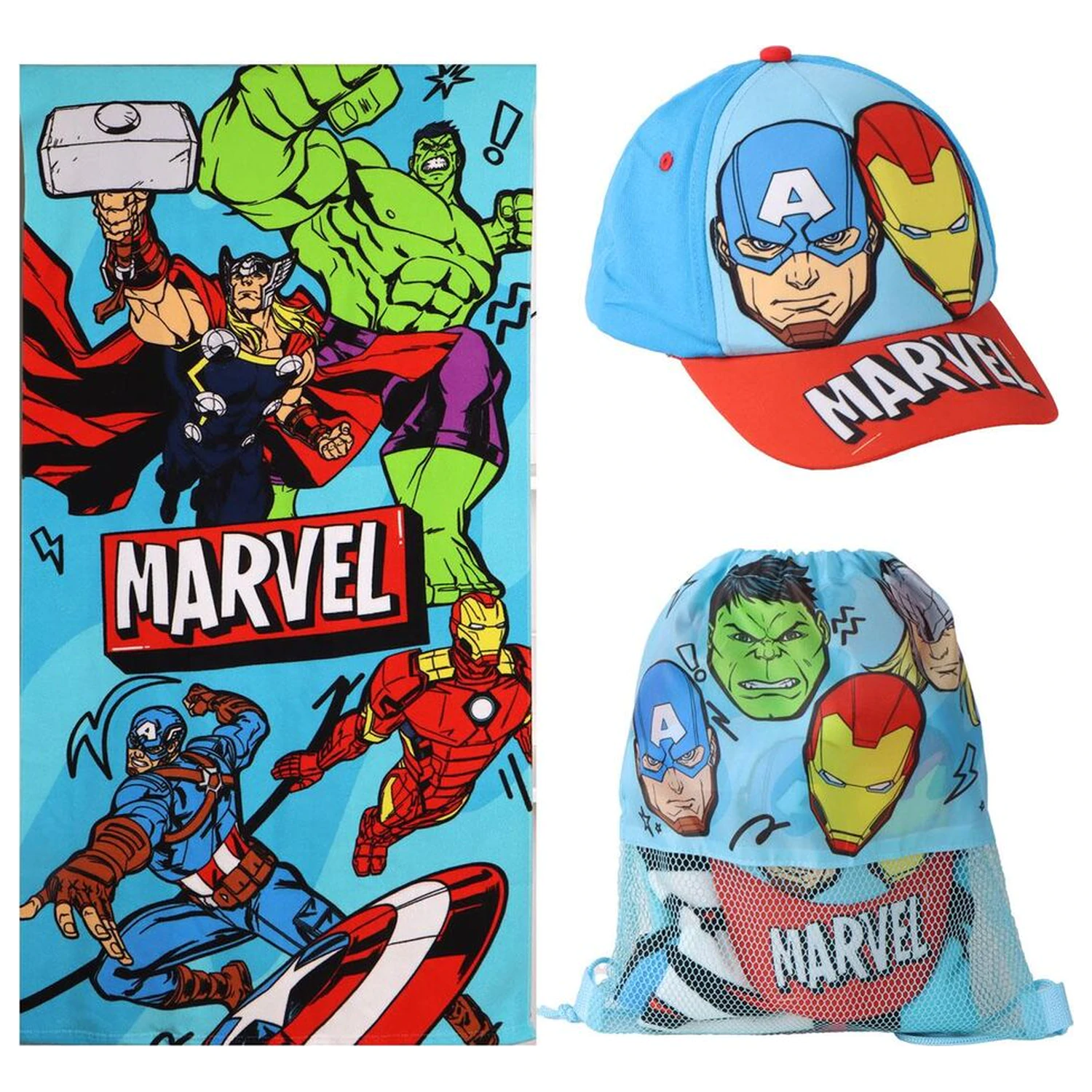 Marvel Avengers towel + bag + cap set product photo
