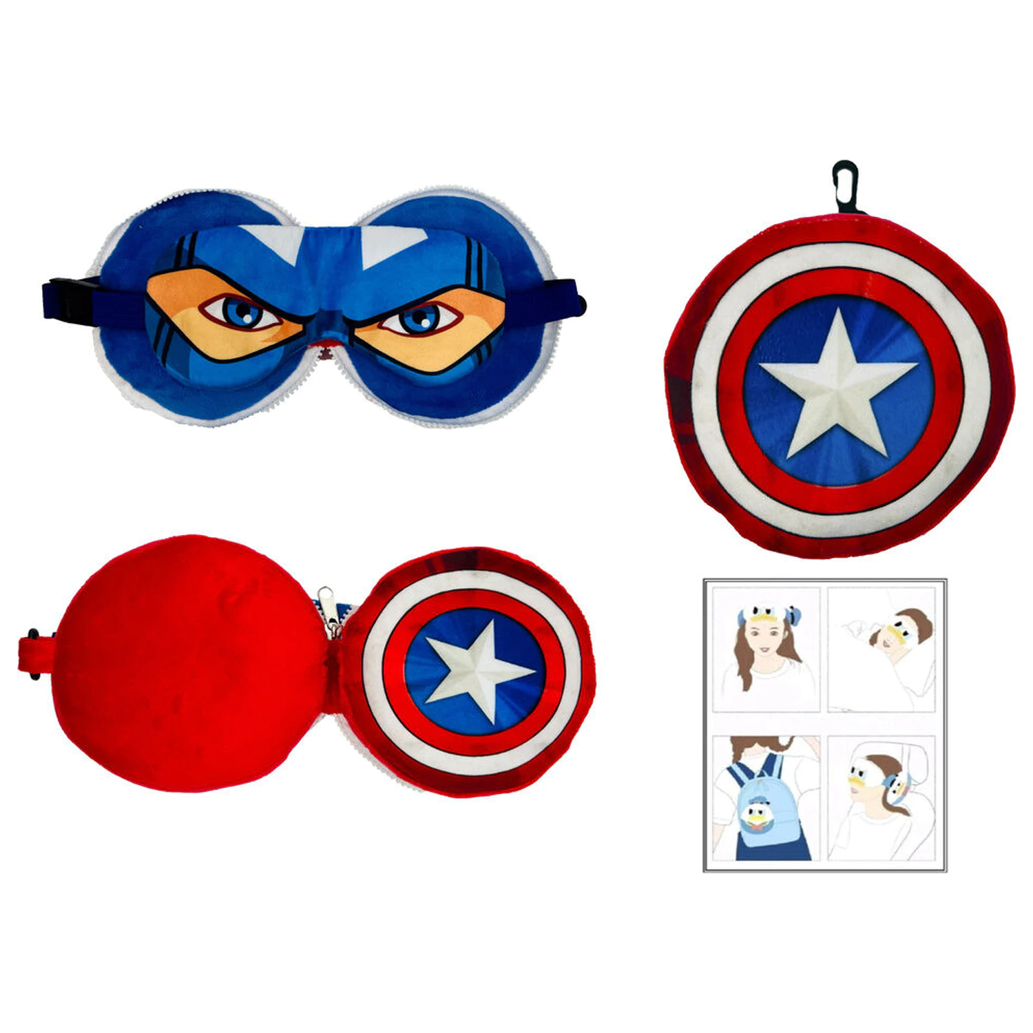 Marvel Avengers travel cushion + mask product photo
