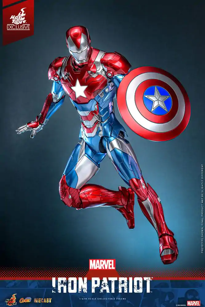 Marvel Comic Diecast Masterpiece Action Figure 1/6 Iron Patriot Hot Toys Exclusive 32 cm product photo