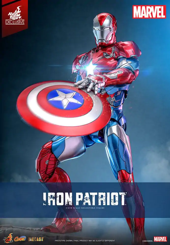 Marvel Comic Diecast Masterpiece Action Figure 1/6 Iron Patriot Hot Toys Exclusive 32 cm product photo