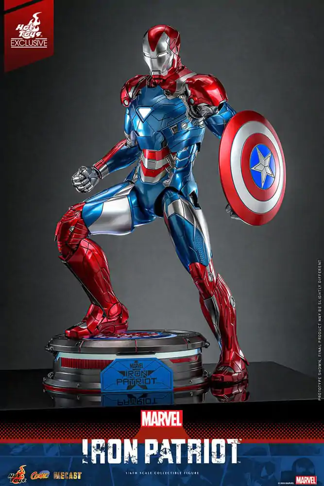 Marvel Comic Diecast Masterpiece Action Figure 1/6 Iron Patriot Hot Toys Exclusive 32 cm product photo