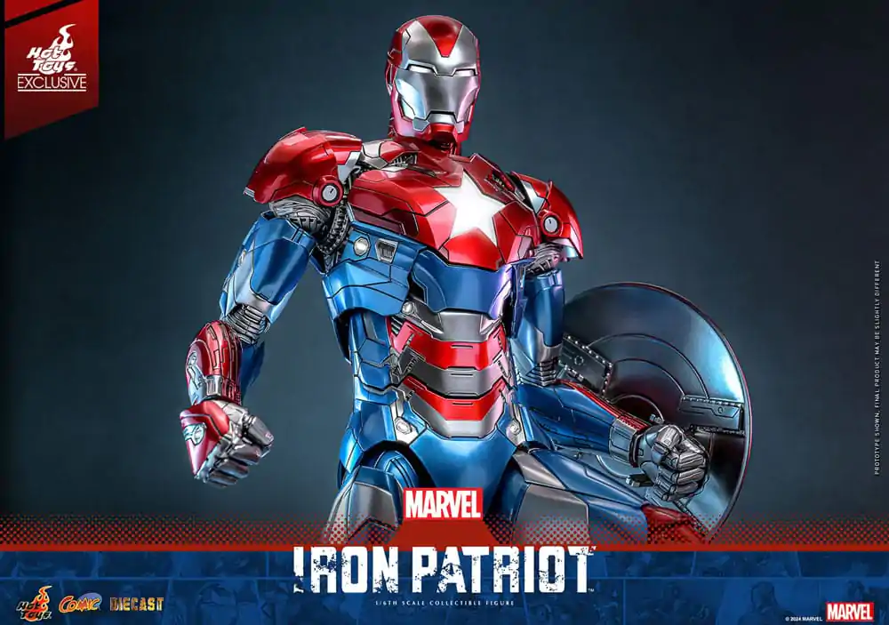 Marvel Comic Diecast Masterpiece Action Figure 1/6 Iron Patriot Hot Toys Exclusive 32 cm product photo