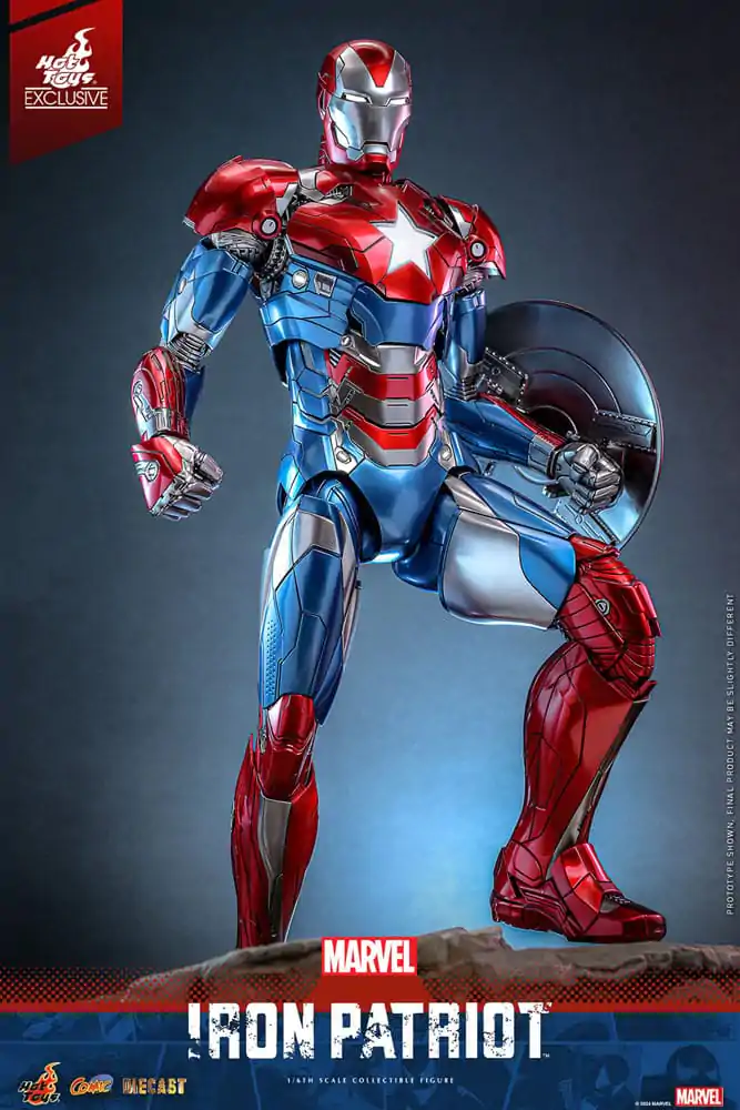 Marvel Comic Diecast Masterpiece Action Figure 1/6 Iron Patriot Hot Toys Exclusive 32 cm product photo