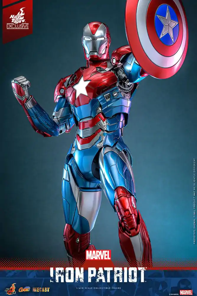 Marvel Comic Diecast Masterpiece Action Figure 1/6 Iron Patriot Hot Toys Exclusive 32 cm product photo