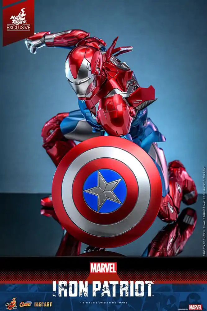 Marvel Comic Diecast Masterpiece Action Figure 1/6 Iron Patriot Hot Toys Exclusive 32 cm product photo