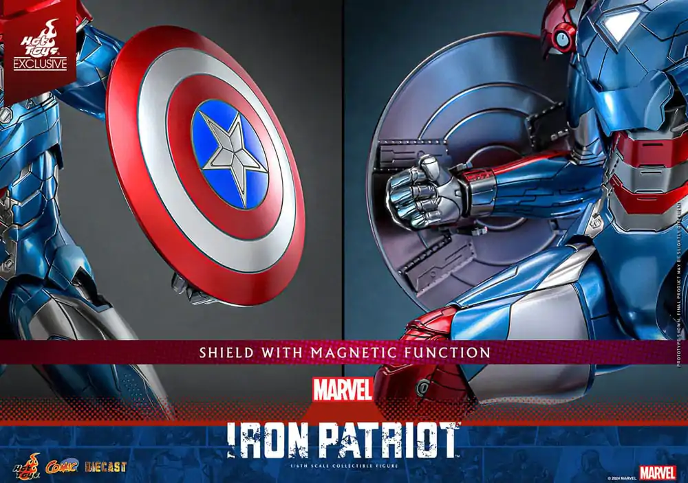 Marvel Comic Diecast Masterpiece Action Figure 1/6 Iron Patriot Hot Toys Exclusive 32 cm product photo