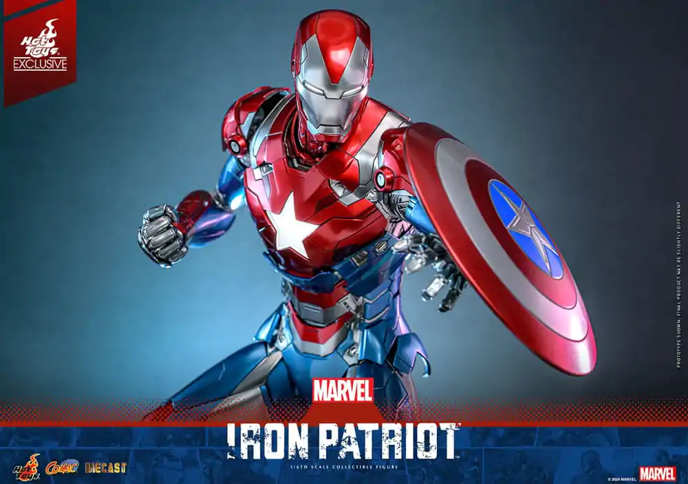 Marvel Comic Diecast Masterpiece Action Figure 1/6 Iron Patriot Hot Toys Exclusive 32 cm product photo