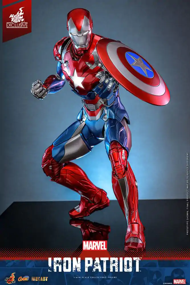 Marvel Comic Diecast Masterpiece Action Figure 1/6 Iron Patriot Hot Toys Exclusive 32 cm product photo