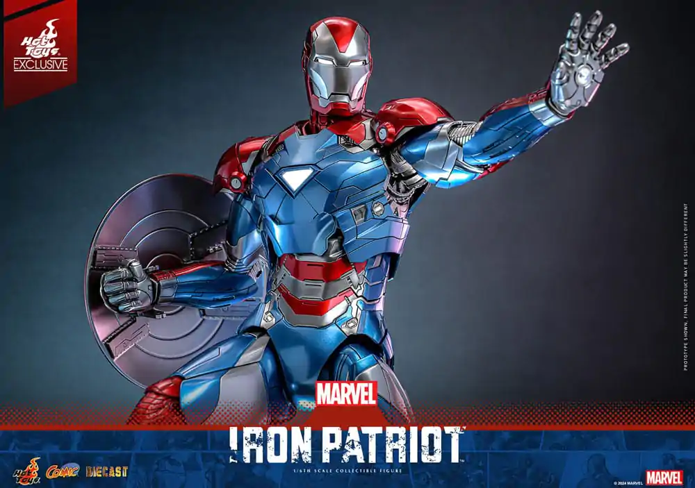 Marvel Comic Diecast Masterpiece Action Figure 1/6 Iron Patriot Hot Toys Exclusive 32 cm product photo