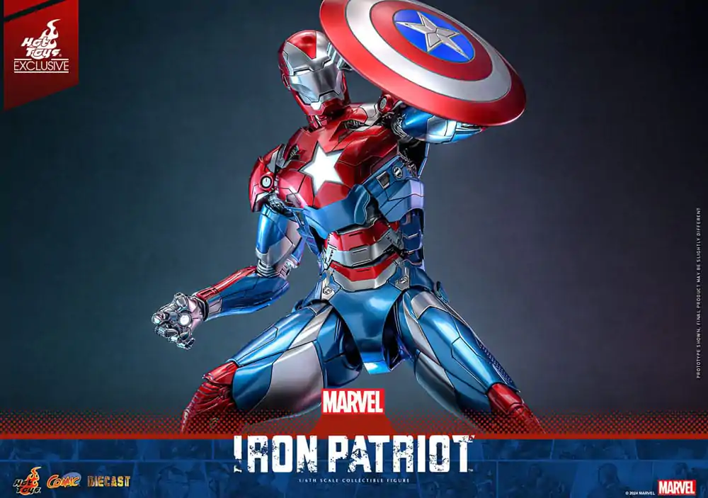 Marvel Comic Diecast Masterpiece Action Figure 1/6 Iron Patriot Hot Toys Exclusive 32 cm product photo