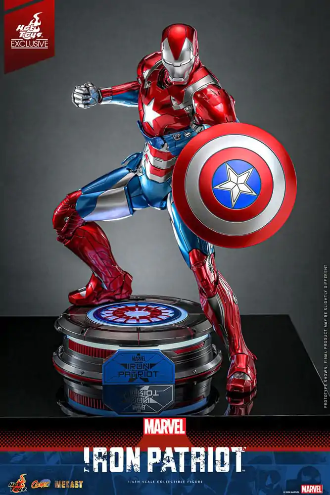 Marvel Comic Diecast Masterpiece Action Figure 1/6 Iron Patriot Hot Toys Exclusive 32 cm product photo