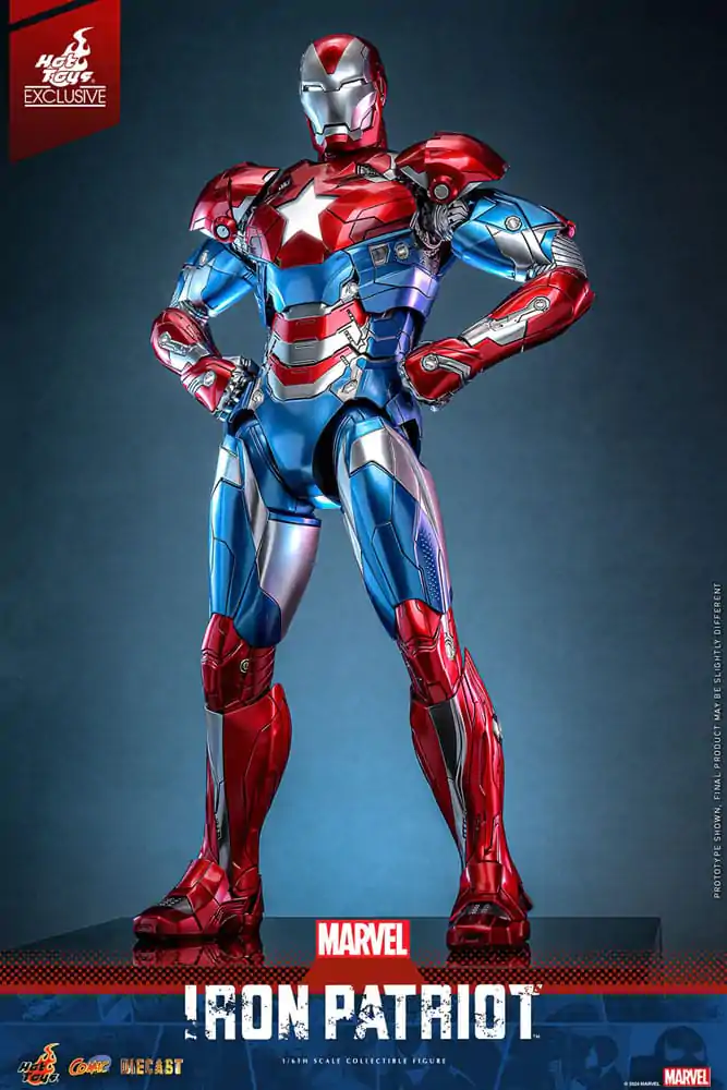 Marvel Comic Diecast Masterpiece Action Figure 1/6 Iron Patriot Hot Toys Exclusive 32 cm product photo