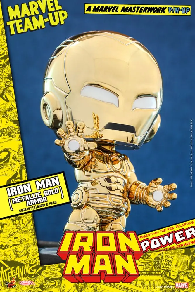 Marvel Comics Cosbaby (S) Mini Figure Iron Man (Metallic Gold Armor) 10 cm termékfotó